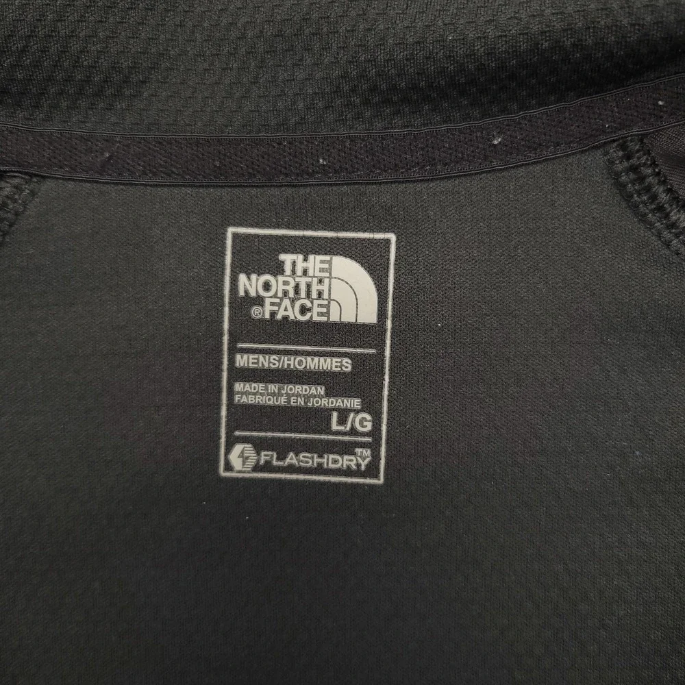 The North Face Pullover Mens Large Black 1/4 Zip Long Sleeve Hiking Top FlashDry